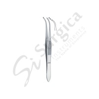 Graefe Iris Forceps Curved 105 mm 1 x 2