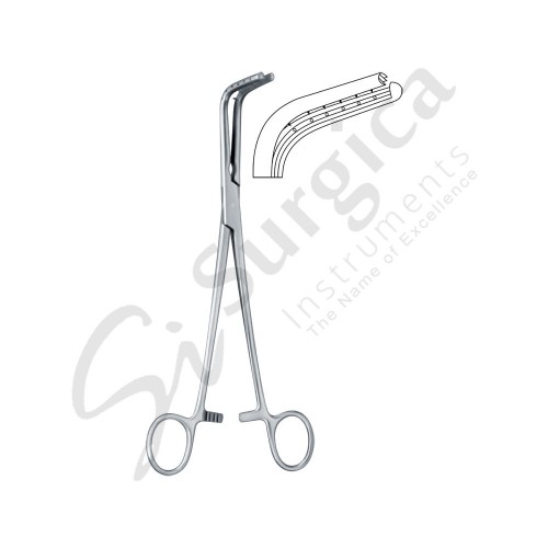 Sarot Bronchus And Vascular Clamps Curved Pins Left 230 mm