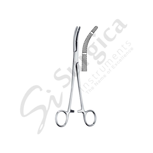Heaney Hysterectomy Forceps Curved 210 mm 2 Teeth