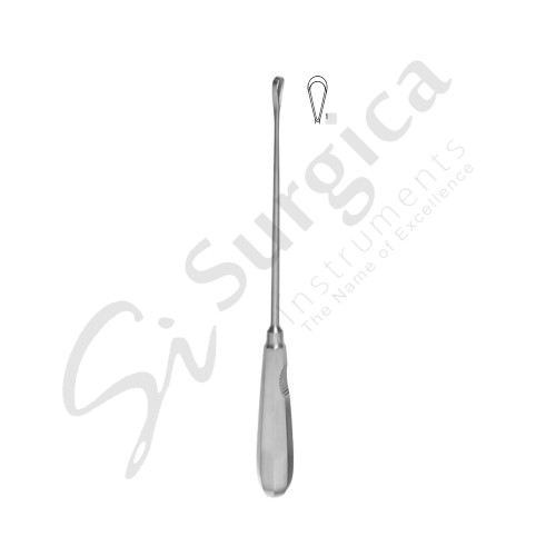 Recamier Uterine Curette 260 mm–10 1/4 " Fig.1: 7 mm