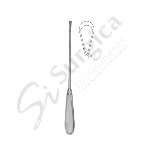 Recamier Uterine Curette Blunt, Malleable 260 mm–10 1/4 " Fig.10: 20 mm