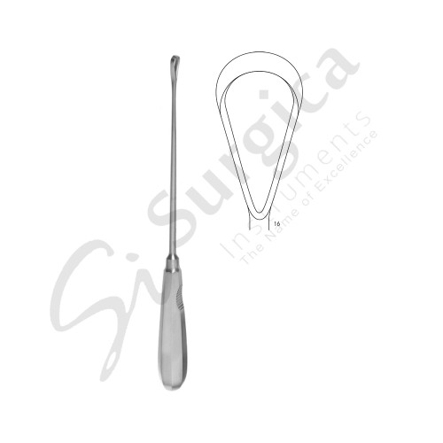 Recamier Uterine Curette Blunt, Rigid 340 mm–13 1/2 " Fig.16: 40 mm