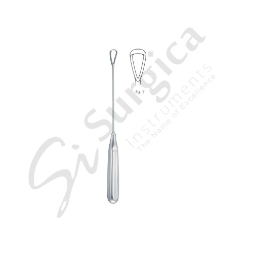 Sims Uterine Curette Sharp, Rigid Fig.5: X 12 mm 250 mm – 9 3/4 "