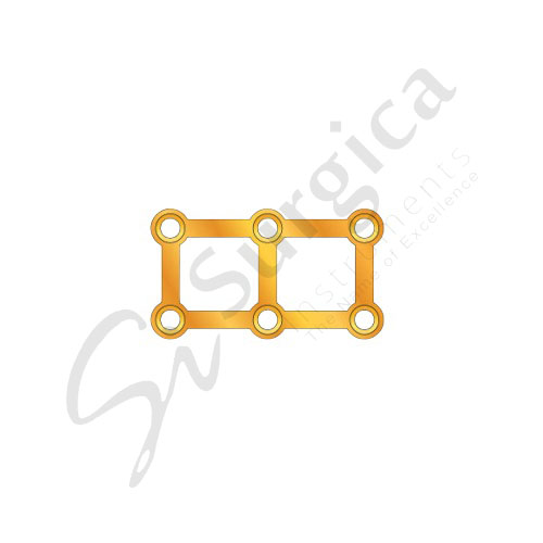 Quadro Plate With Gold Color 3-2 Hole