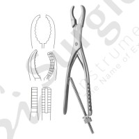 Ulrich Bone Holding Forceps Curved - With Thread Fixation 22 cm - 8 3/4"