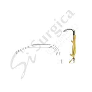 TBTS-Style Fiber Optic Retractor with Suction Port without Teeth Blade Size:90 x 24 mm