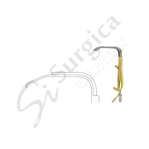 TBTS-Style Fiber Optic Retractor with Suction Port without Teeth 150 x 30 mm