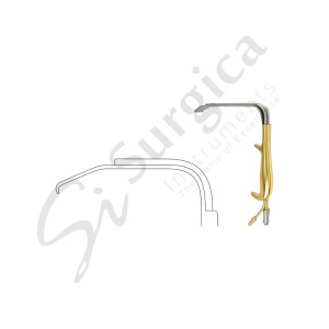TBTS-Style Fiber Optic Retractor with Suction Port without Teeth 190 x 30 mm
