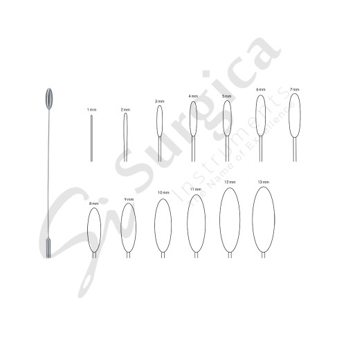 Bakes Gall Duct Dilators 13 Pcs Set Fig. 1  To Fig. 13 